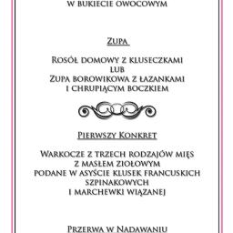 Zrealizowany projekt graficzny identyfikacji wizualnej wesela / Zaproszenia + Księga gości + Menu + Plan stolików + Winiety + Zawieszki