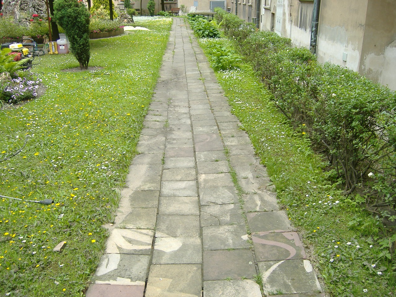 Chodnik przed wyczyszczeniem