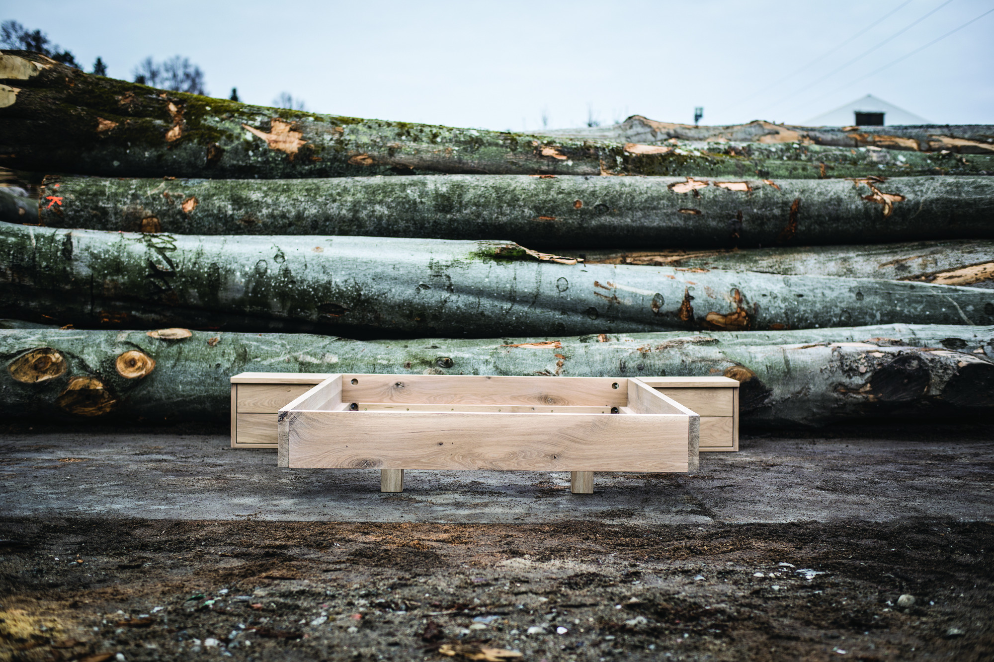 Dębowe łóżko przygotowane na Naszej stolarni na Kaszubach.