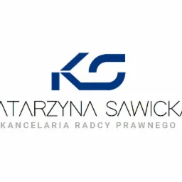 Logo Kancelarii Radcy Prawnego Katarzyna Sawicka, niebieskie litery KS na białym tle.