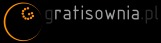Logo firmy gratisownia.pl z pomarańczowym okręgiem i spiralą z kropek na czarnym tle.