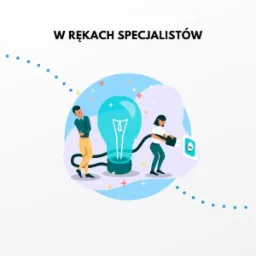 Ilustracja wektorowa przedstawiająca mężczyznę i kobietę pracujących nad podłączeniem żar&oacute;wki do gniazdka elektrycznego, symbolizująca koncepcję innowacyjnych rozwiązań i kreatywności.