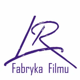 Logo firmy 'Fabryka Filmu' w kolorze fioletowym, przedstawiające stylizowaną literę 'R' wkomponowaną w trójkąt.