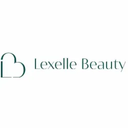 Logo Lexelle Beauty z minimalistycznym symbolem serca połączonym z literą 'B', w odcieniach zieleni na białym tle.