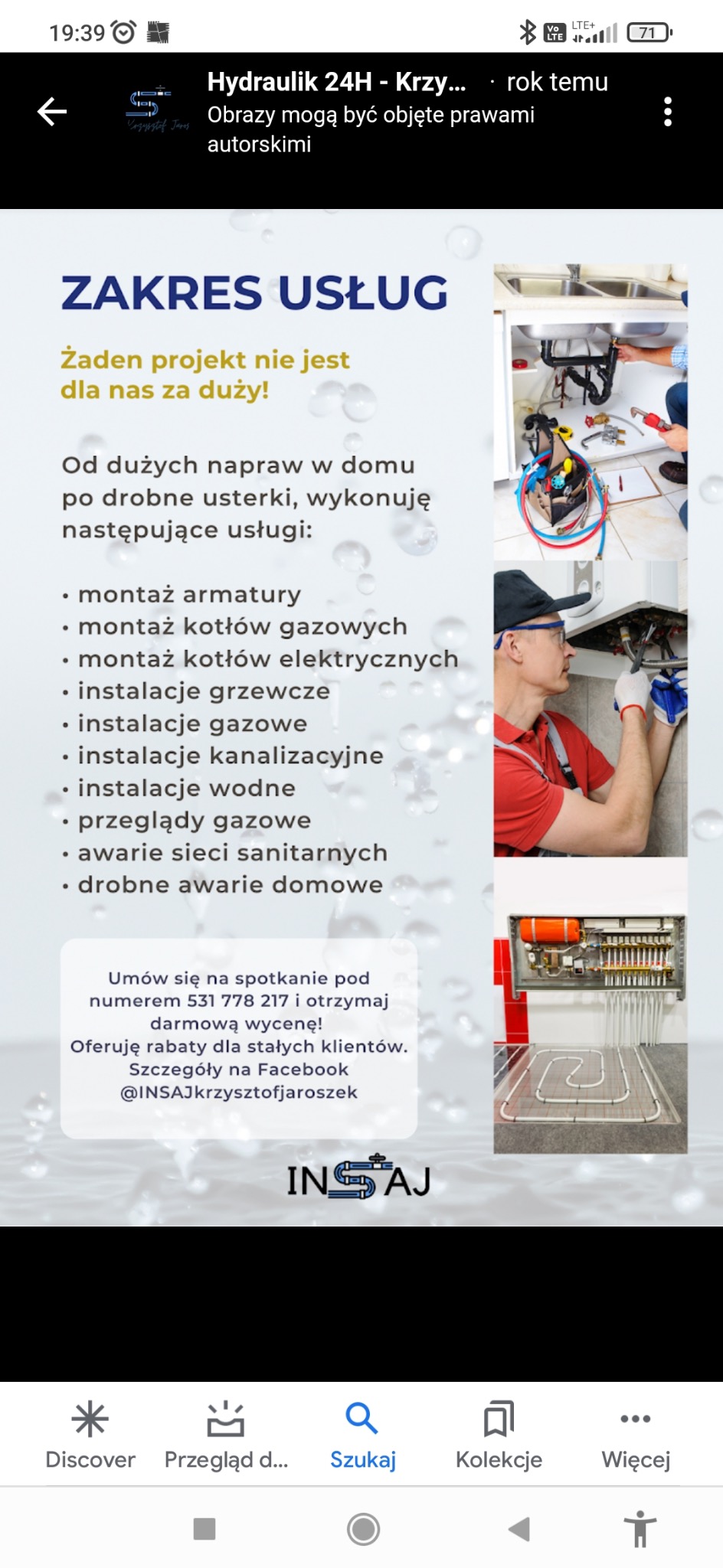 Reklama usług hydraulicznych i gazowych: monetaż armatury, kotłów gazowych i elektrycznych, instalacji grzewczych, gazowych, kanalizacyjnych i wodnych, przeglądy gazowe, awarie sieci sanitarnych...