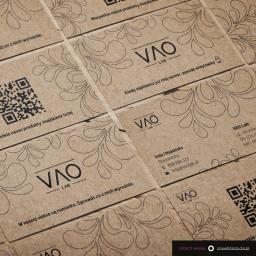 Przygotowanie brandingu oraz projektu wizytówek dla marki kosmetycznej VAO Lab 