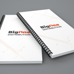 Projekt logo zaprezentowany na mockupie kalendarzyków dla BigOne Distribution