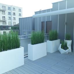 Wystrój tarasu - donice z polietylenu