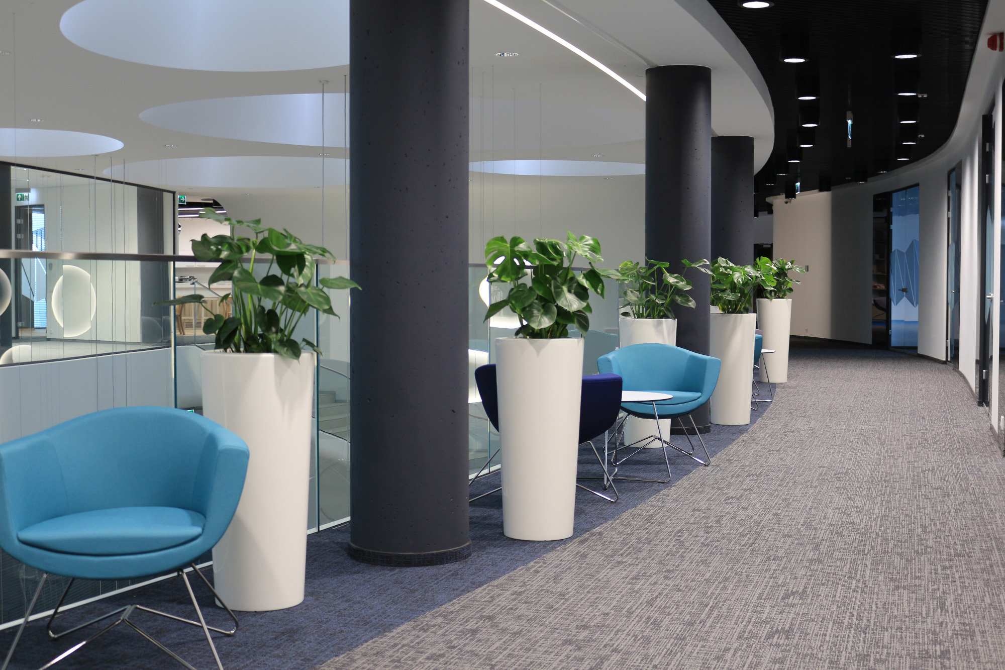 Donice z laminatu - wystrój holu