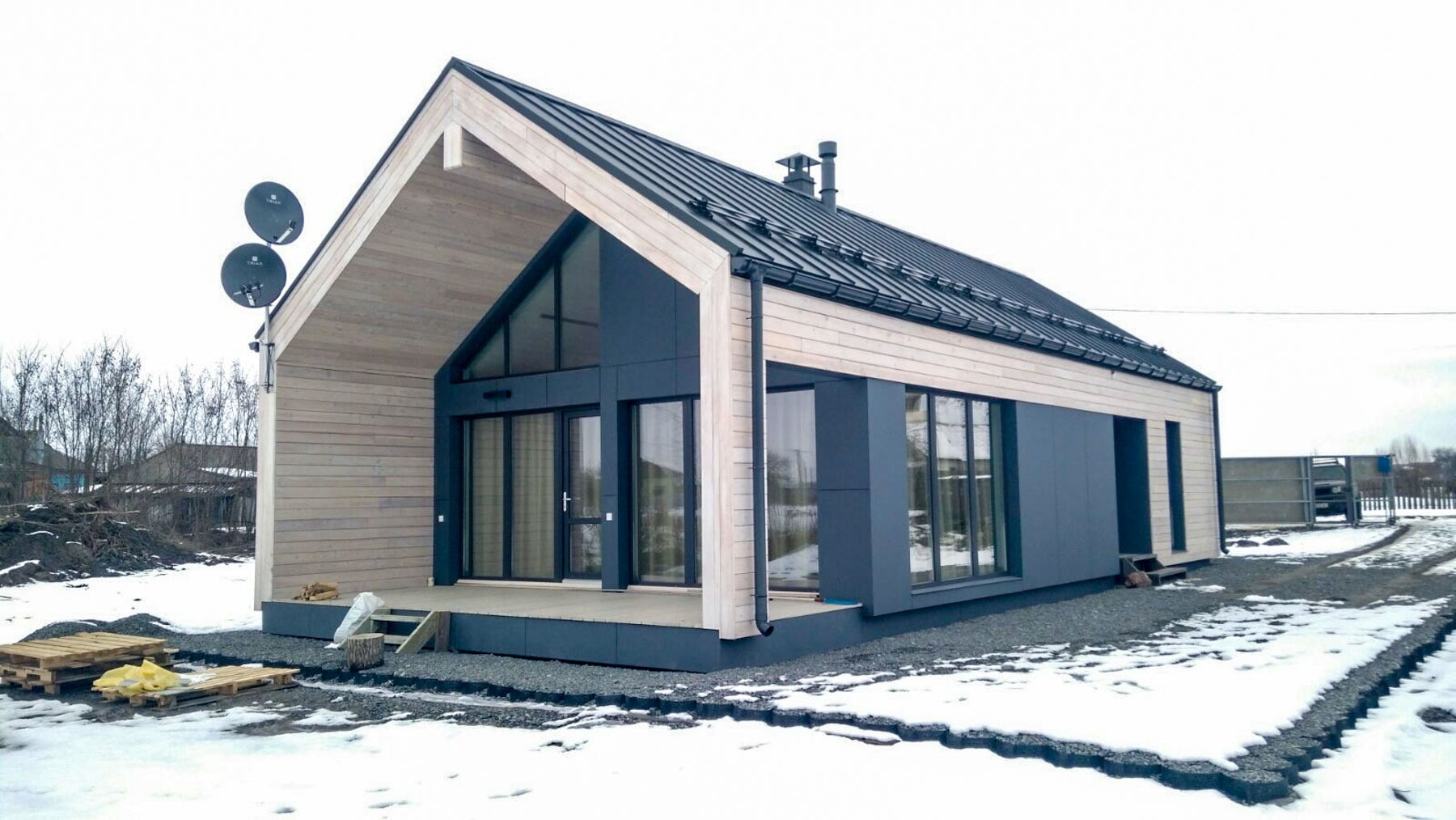 Projekt OSLO - ~80m2 - w technologii SIP budujemy nawet zimą.