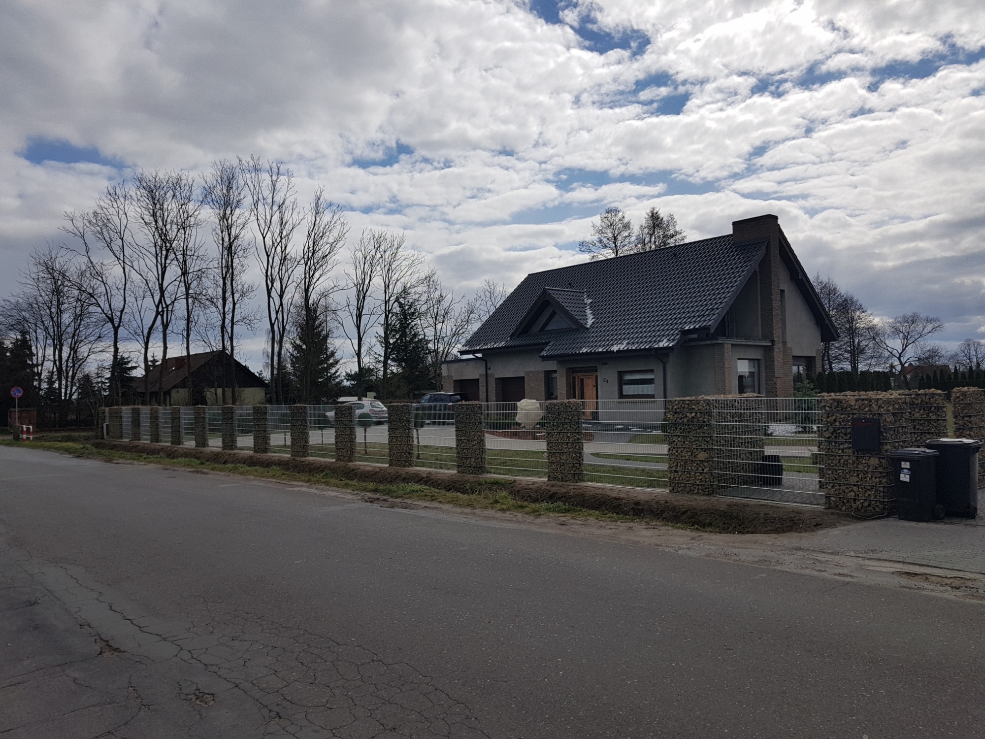 Ogrodzenie gabionowe z panelem 3d