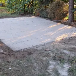 Taras ze starych płyt chodnikowych efekt końcowy