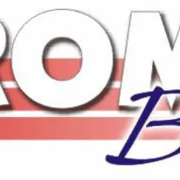 Logo firmy Biuromax Balcer z białym napisem na tle z czerwonymi i białymi pasami.