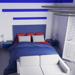 projekt sypialni w stylu Bauhaus