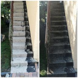 Usunięcie zabrudzeń oraz glonów ze schodów betonowych
