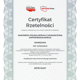 Certyfikat " Rzetelna Firma "