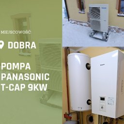 Montaż pompy ciepła marki Panasonic w miejscowości DOBRA 