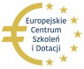 Logo Europejskiego Centrum Szkoleń i Dotacji z symbolem euro i gwiazdami Unii Europejskiej.