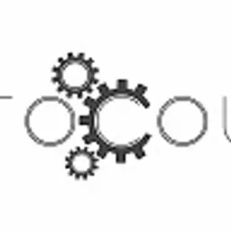 Logo firmy AutoCount z Dobrzejewic, zintegrowane z grafiką przedstawiającą koła zębate, symbolizujące precyzję i efektywność.