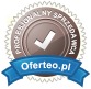 Okrągła pieczęć z napisem 'Profesjonalny Sprzedawca' i logotypem Oferteo.pl na niebieskiej wstążce.