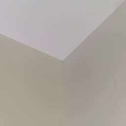 Paulina Rochmińska - Pomieszczenie po malowaniu: gładkie ściany w odcieniach beżu i biały sufit tworzą minimalistyczne wnętrze. W prawym dolnym rogu widoczne zabezpieczenie folią.