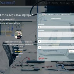 Strona typu Landing Page pod kampanię reklamową AdWords dla serwisu laptopów z Brzegu.