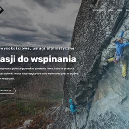 Strona internetowa firmy oferującej usługi alpinistyczne.