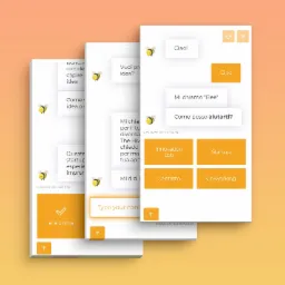 Ilustracja interfejsu aplikacji mobilnej z chatbotem w formie pszczoły, prezentująca dialogi w języku włoskim i opcje wyboru, takie jak 'Innovation Lab', 'Startup', 'Contatto' i 'Co-working'.