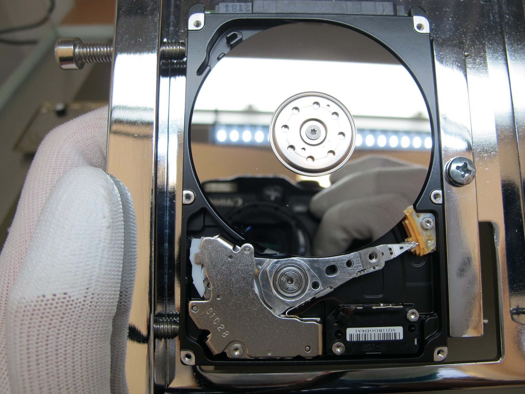 Prace w komorze laminarnej.