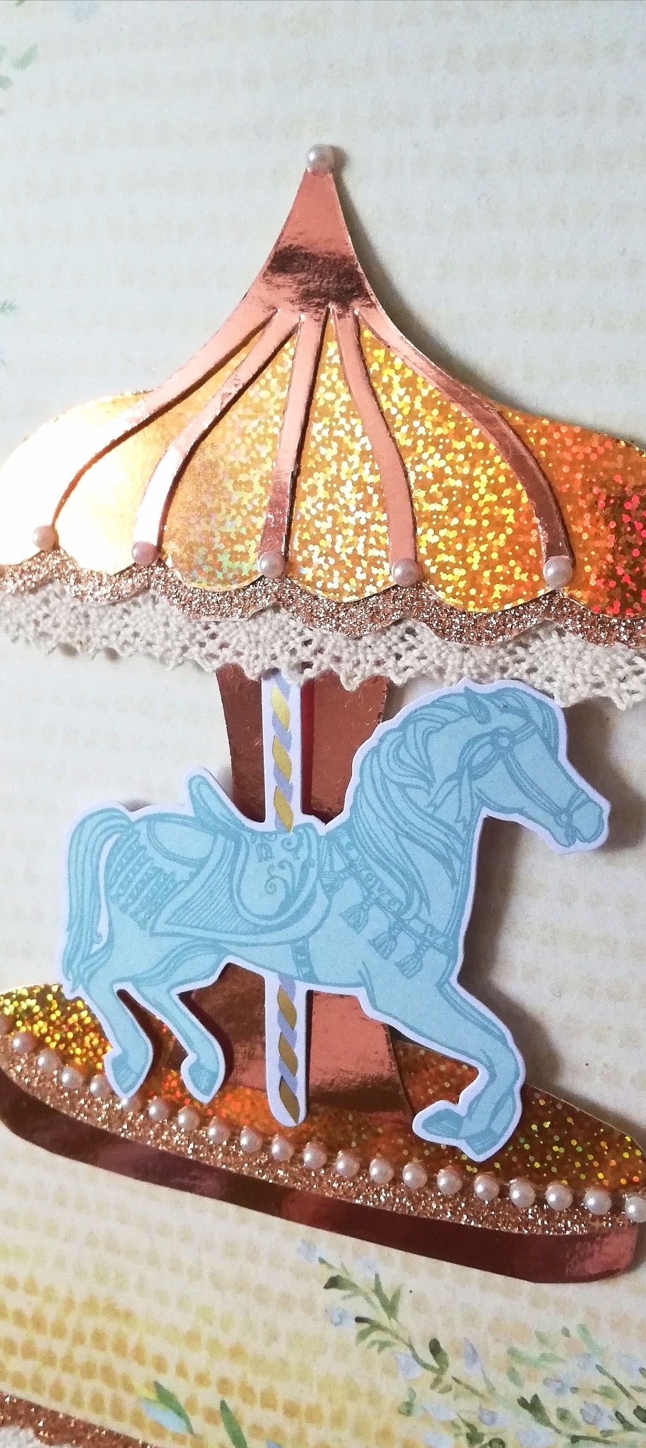 Kartka na chrzest - praca na zamówienie. Scrapbooking.