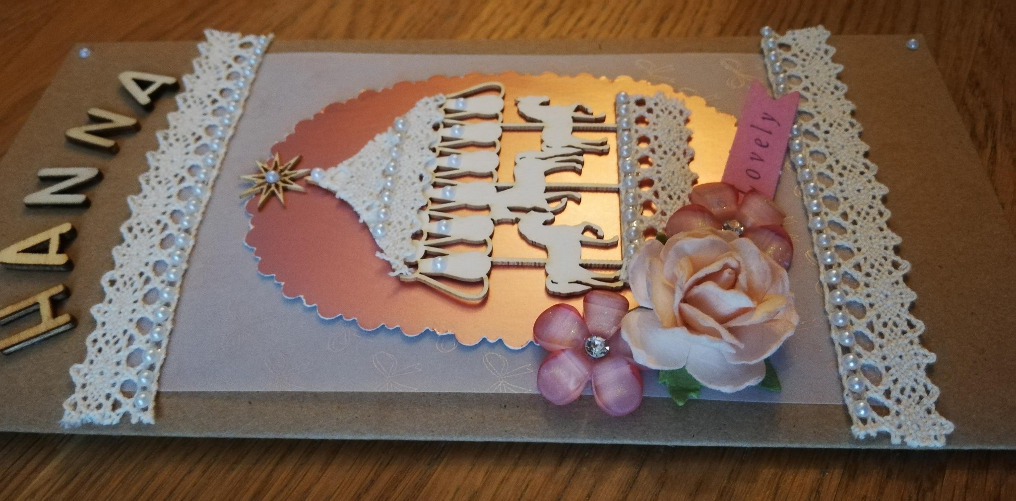 Kartka na chrzciny. Scrapbooking.