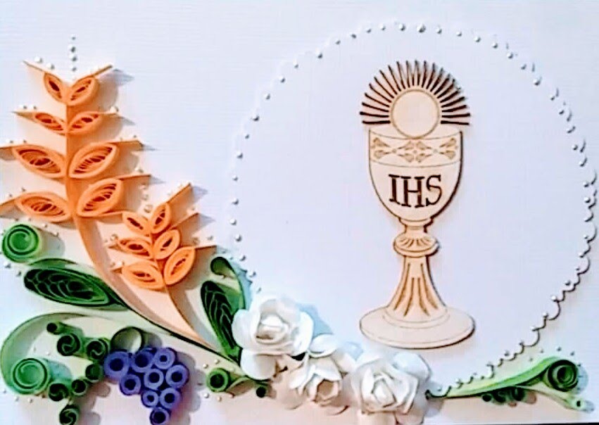 Kartka komunijna. Scrapbooking.