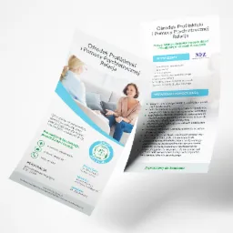 Ulotka informacyjna ośrodka profilaktyki i pomocy psychiatrycznej Relacja, z ofertą terapii dla dzieci, młodzieży i dorosłych, konsultacje, poradnictwo, terapia w placówkach, w domu pacjenta...