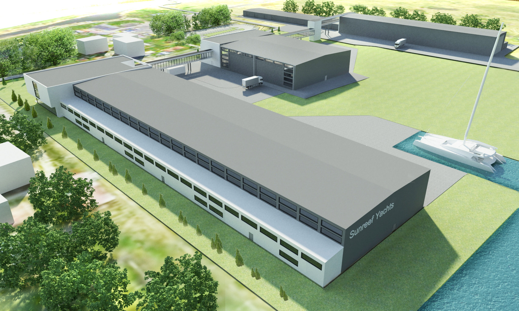 Konstrukcja Budynku produkcyjnego stoczni Sunreef Yachts w Gdańsku