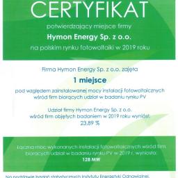 Certyfikat Instytutu Energetyki Odnawialnej 