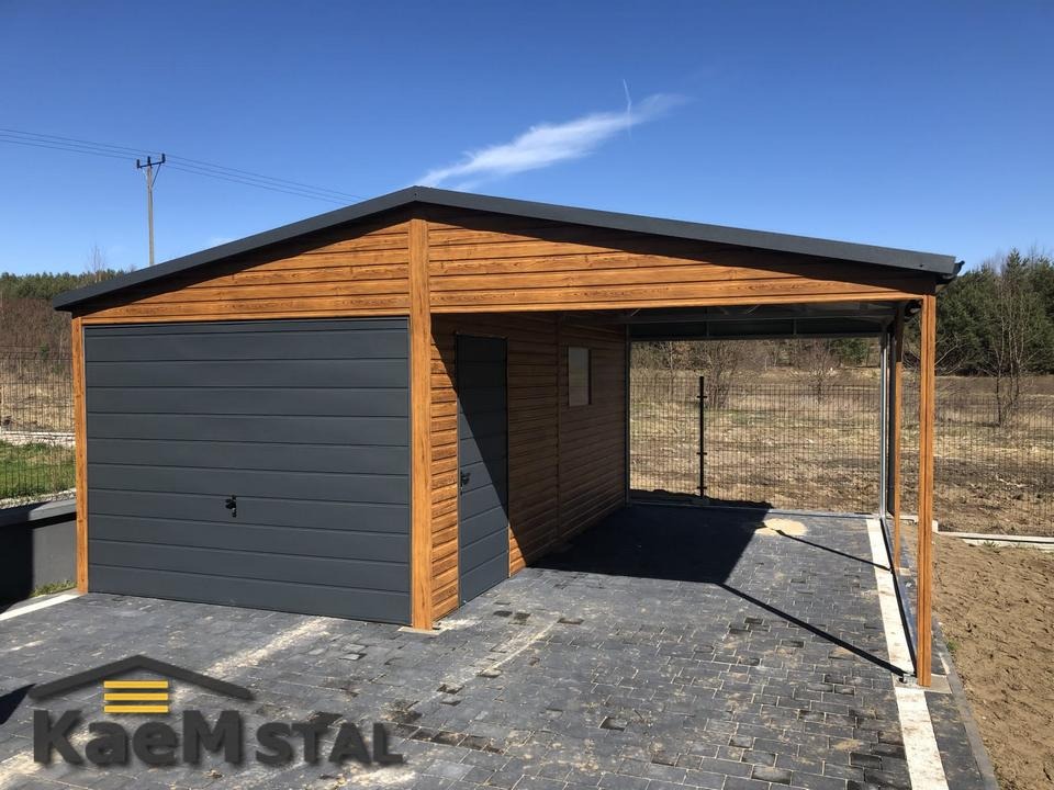 Garaż blaszany 3x5 + wiata 3x5