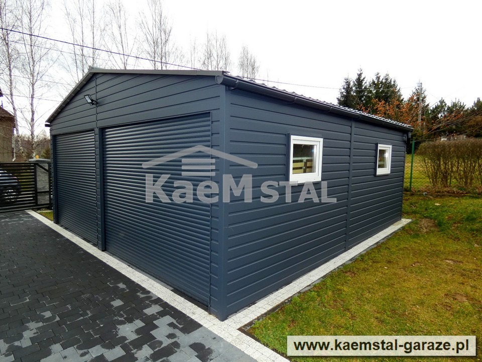 Garaż 6x5 Kolor Grafit 7016MAT Dach Grafit 7016 MAT
