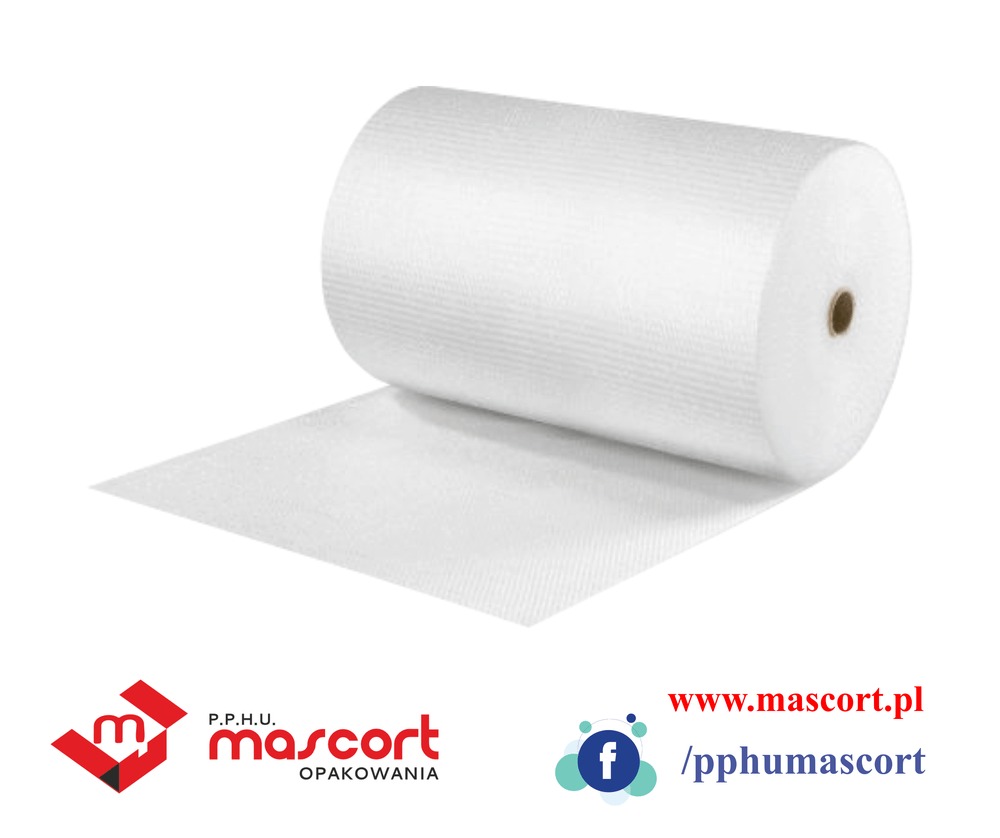 Oferujemy również folię bąbelkową do zabezpieczania towarów w różnych rozmiarach oraz różnych FI bąbla.