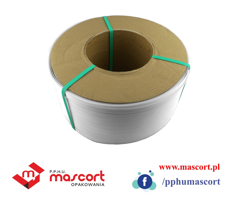 Oferujemy taśmę polipropylenową do zabezpieczania ładunków o różnej grubości, szerokości oraz nawoju.