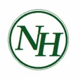 Logo z zielonym okręgiem i literami NH wewnątrz, na białym tle.