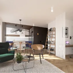 Salon w stylu vintage.