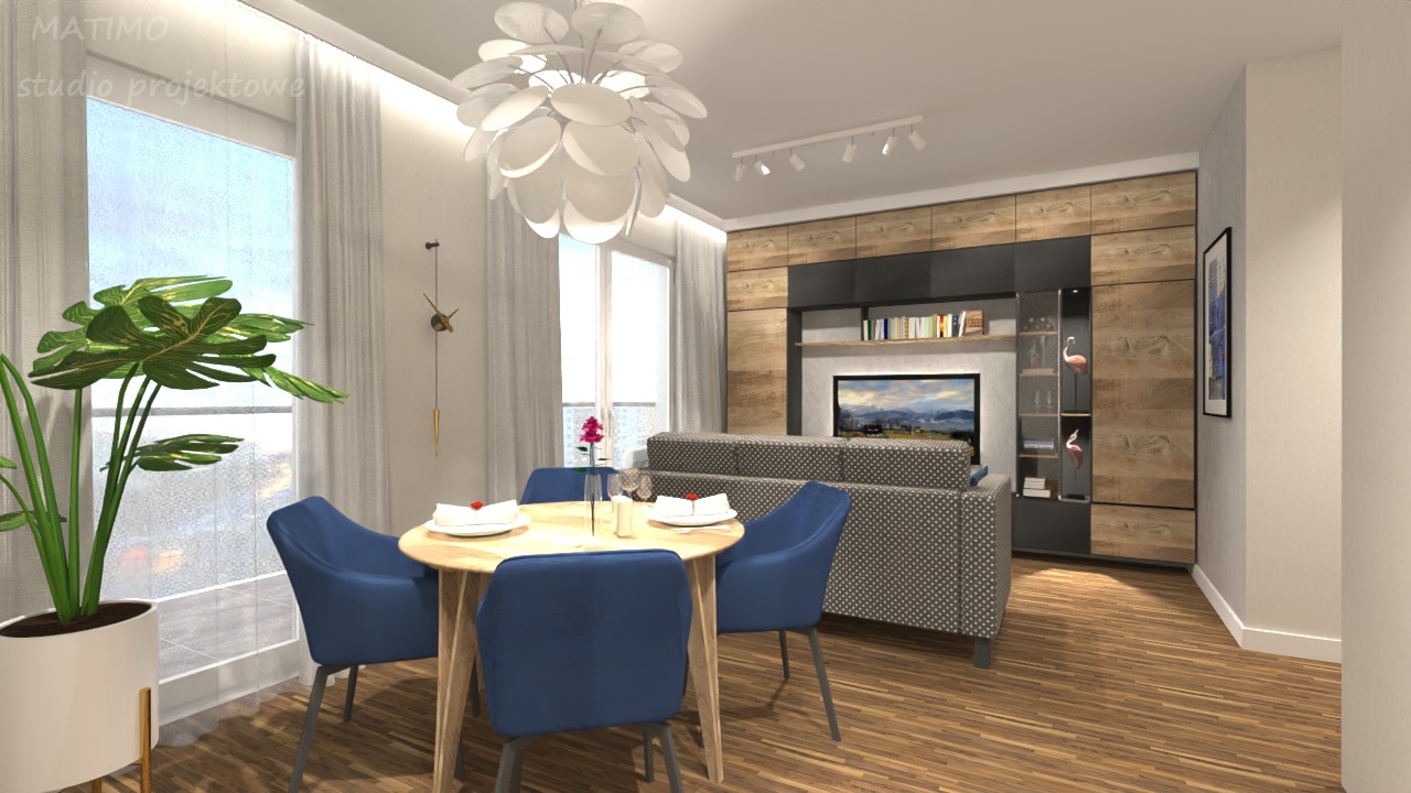 Pokój dzienny z jadalnią