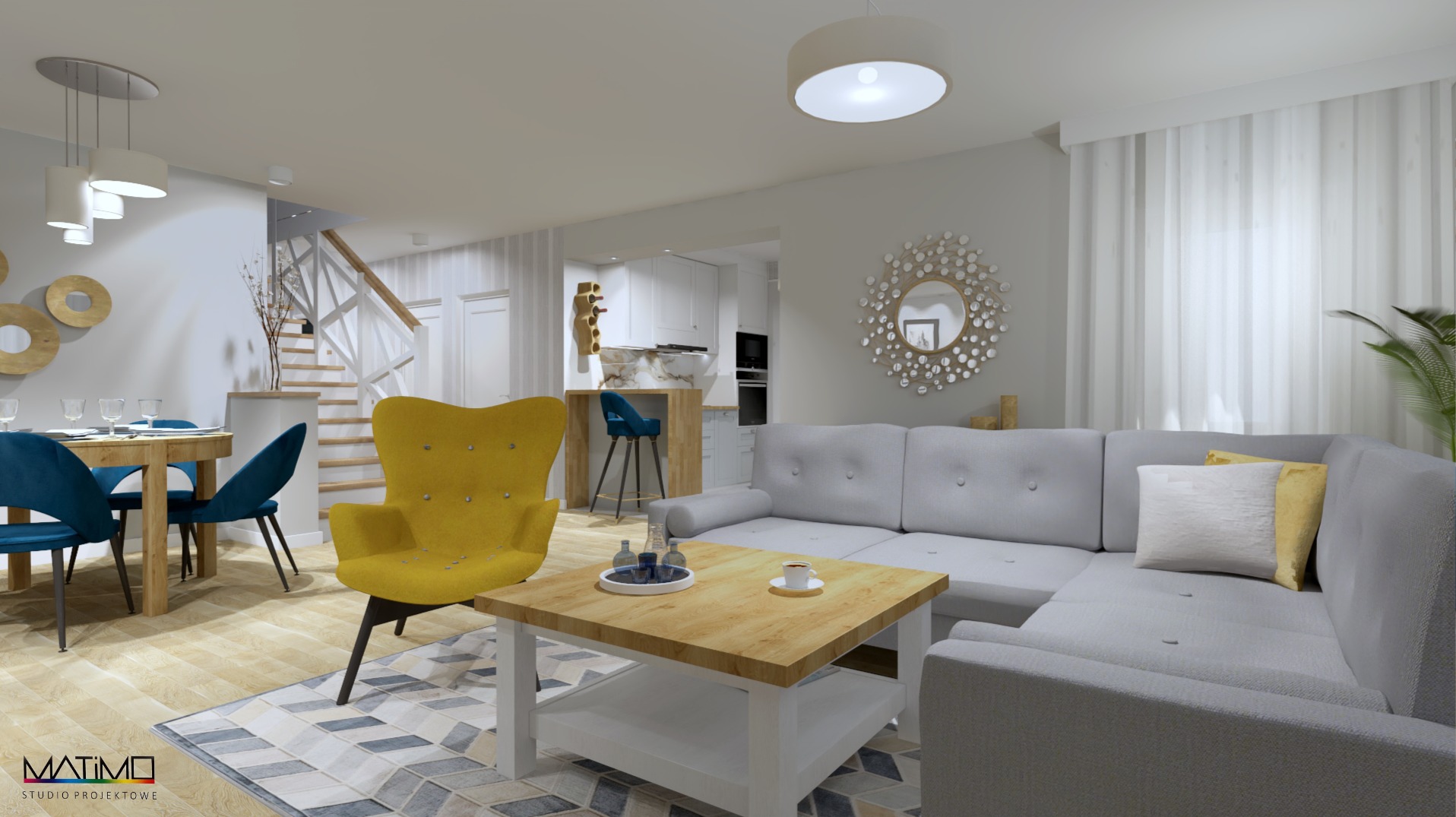 Wnętrza domu_ salon-styl skandynawski