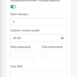 Screen z dedykowanego systemu CRM wykonanego dla biura księgowego. System odpowiada za wysyłkę SMS i email