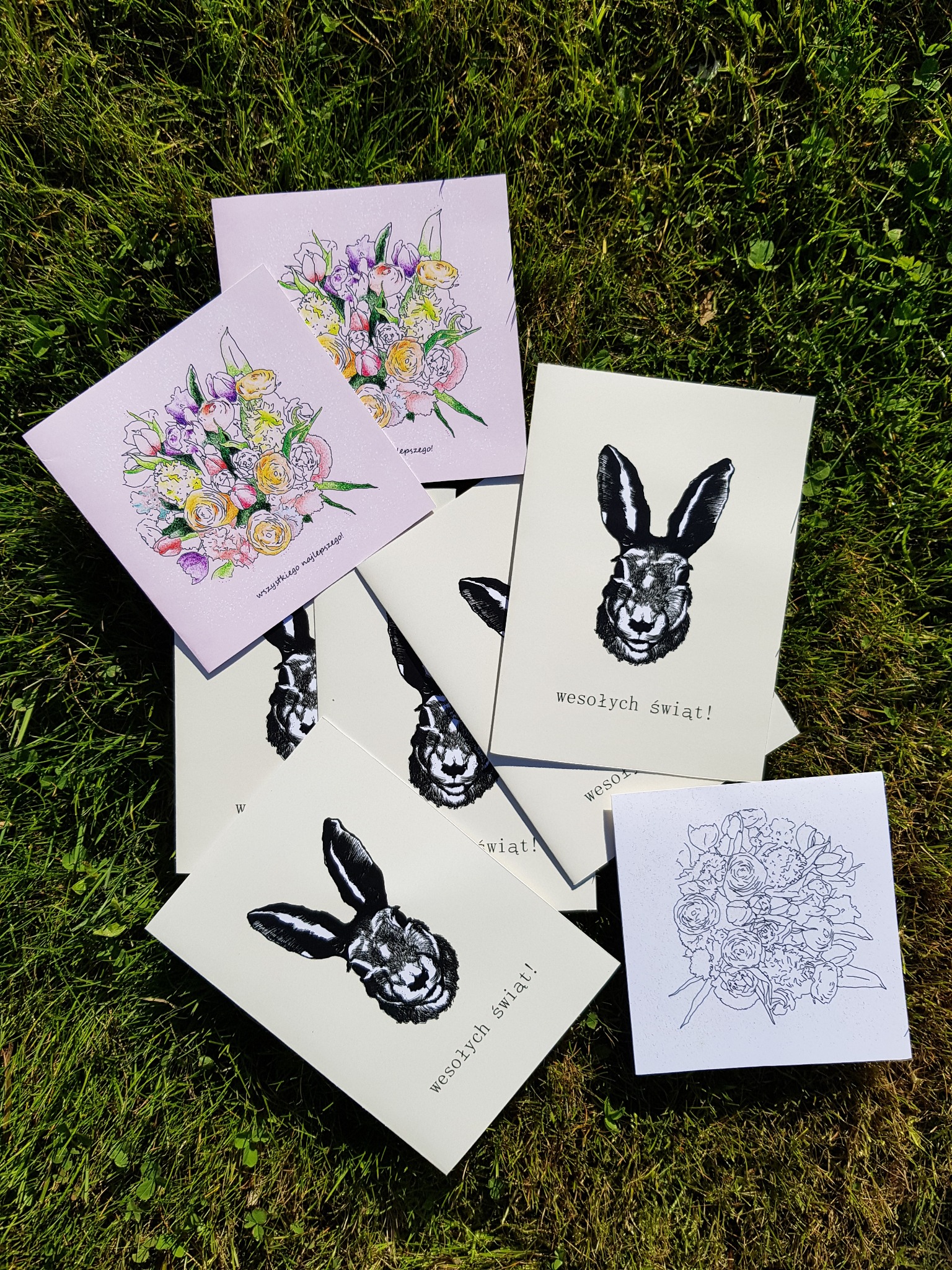 kartki okolicznościowe przygotowane na tablecie graficznym