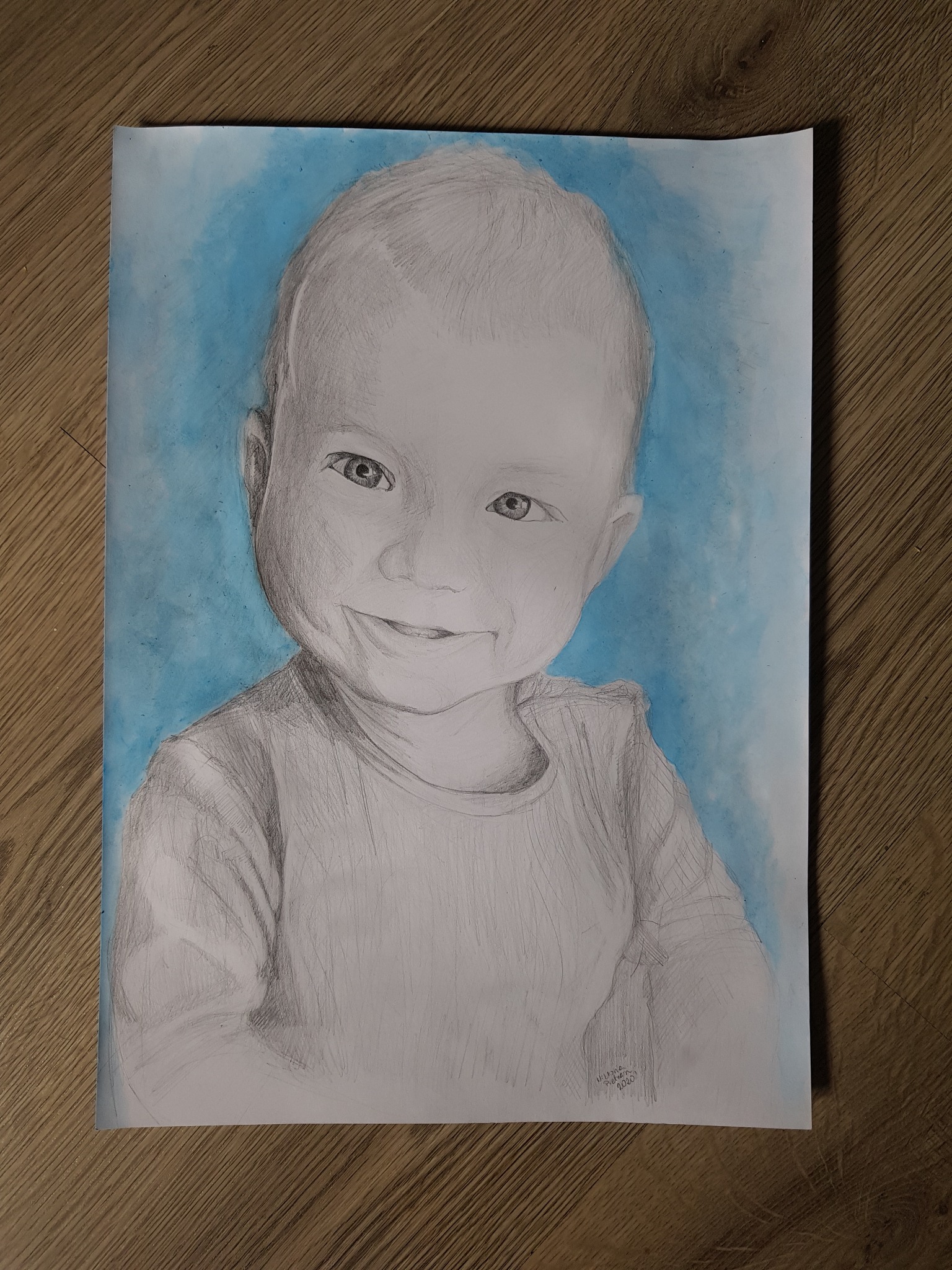 ołówek i akwarela, format a3, brystol