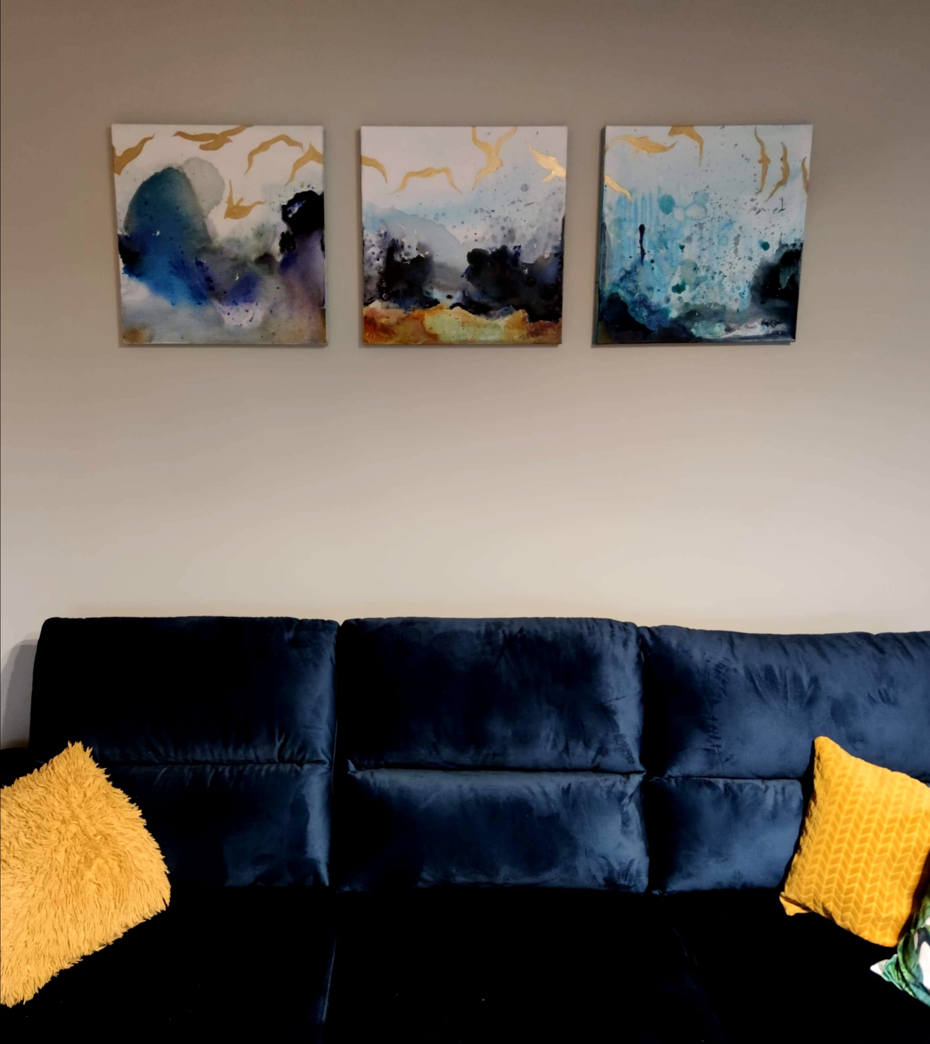 akryl na płótnie, tryptyk