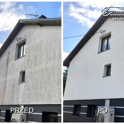 Dawidowski Mycie Kostki Elewacji- PIOTR DAWIDOWSKI - Efekt mycia elewacji metodą SOFTWASH za pomocą lanc teleskopowych.