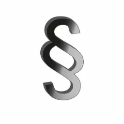 Grafika 3D paragrafu, szary gradient na białym tle.