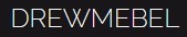Proste logo firmy Drew/Mebel z cienkimi, białymi literami na ciemnym tle.
